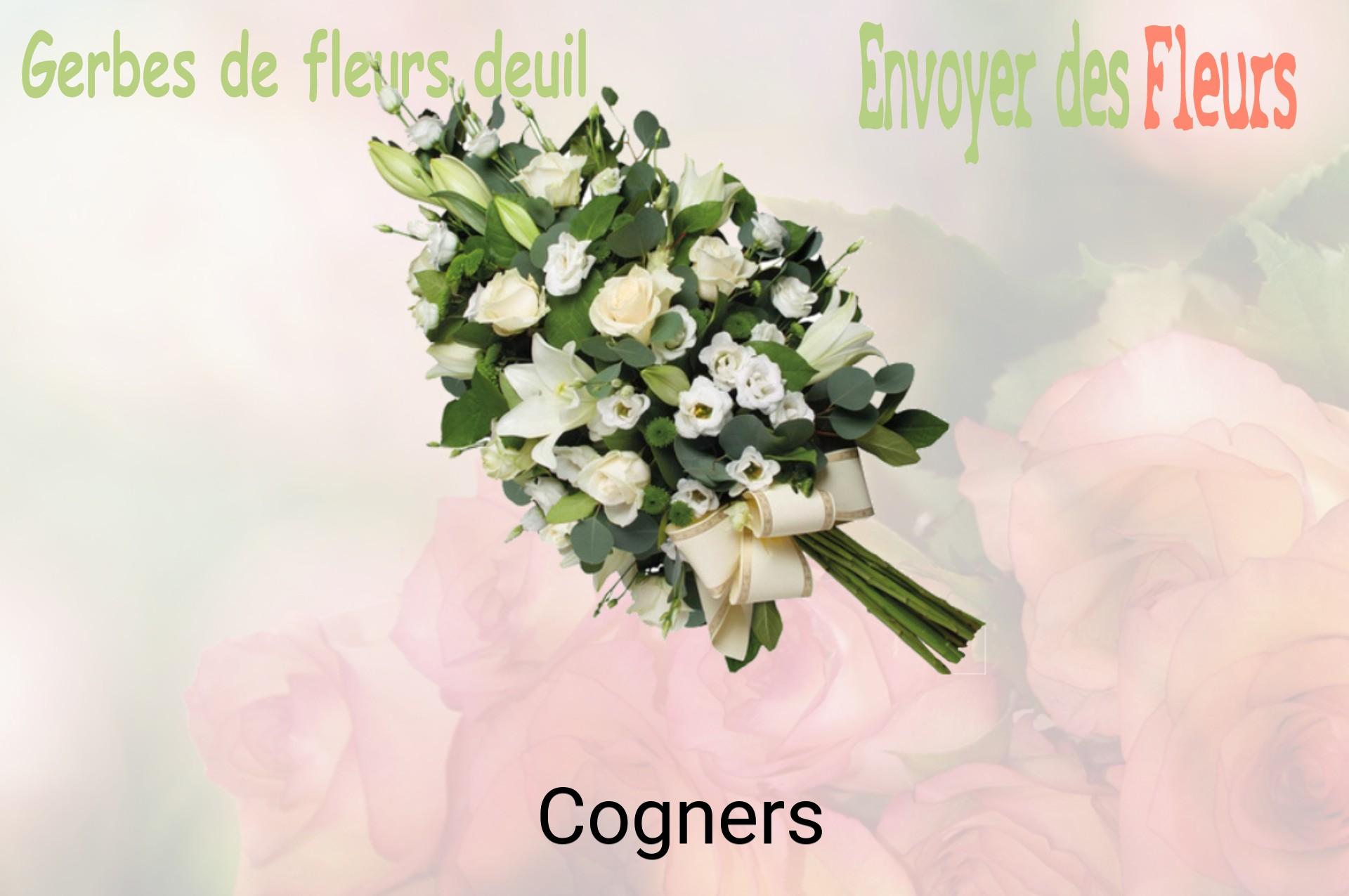 Gerbe de fleurs de deuil livrée à Cogners